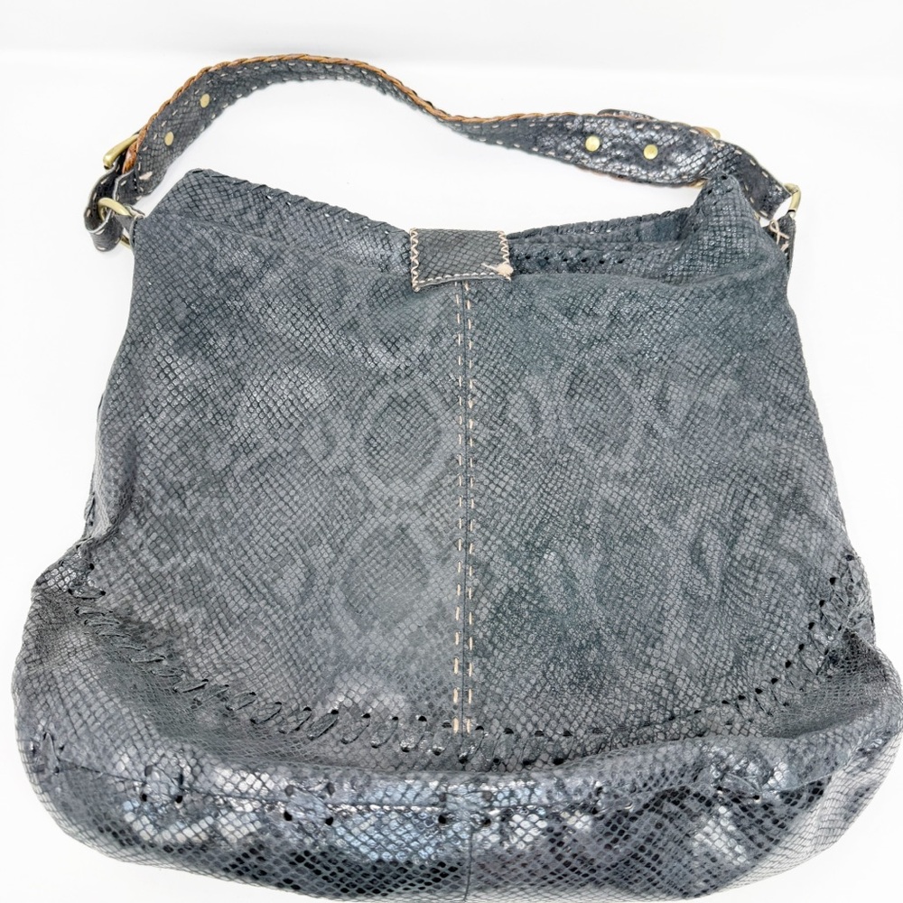 Carla Mancini Gray Snakeskin Leather Shoulder Bag… - image 5